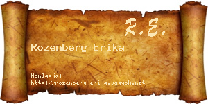 Rozenberg Erika névjegykártya
